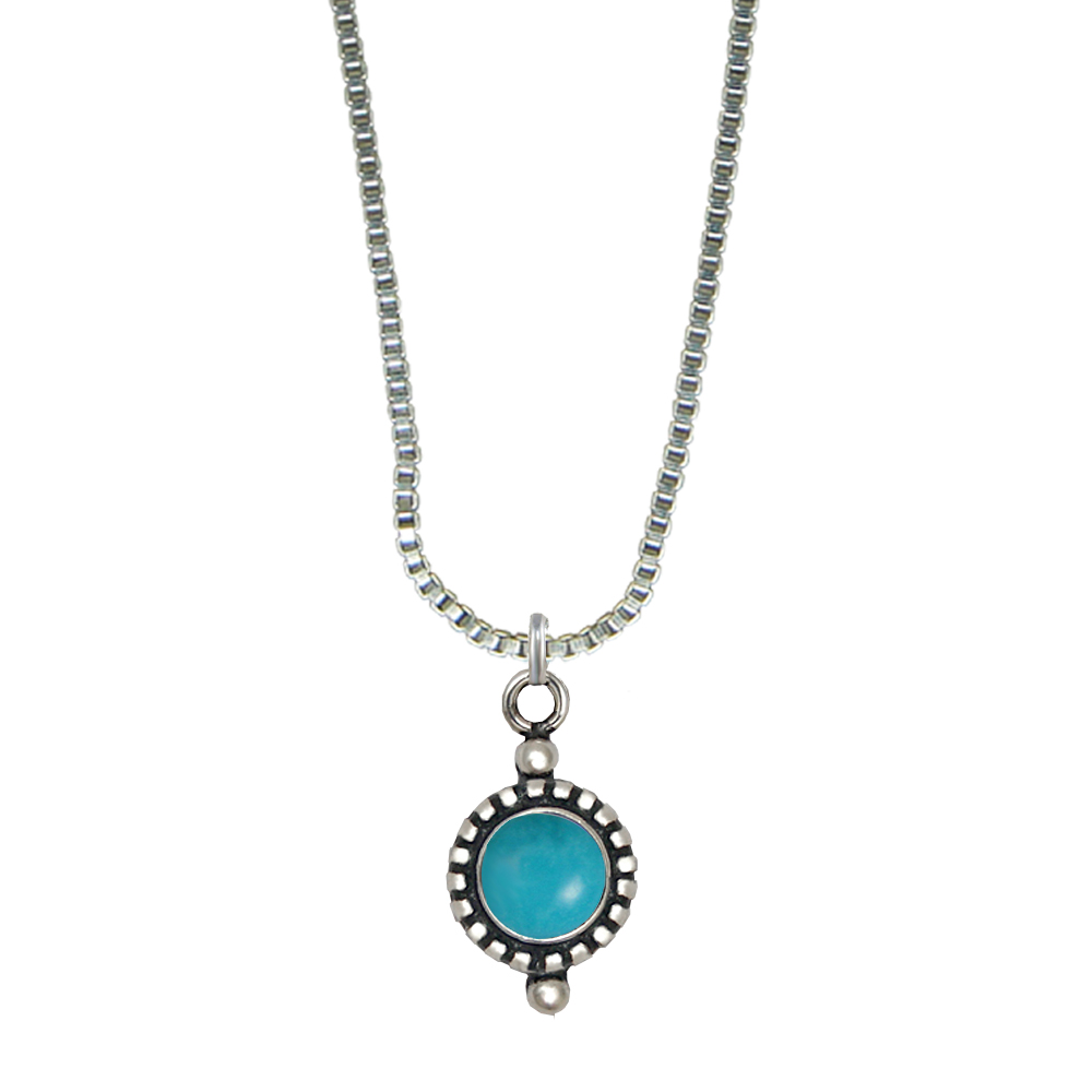 Sterling Silver Little Turquoise Pendant Necklace